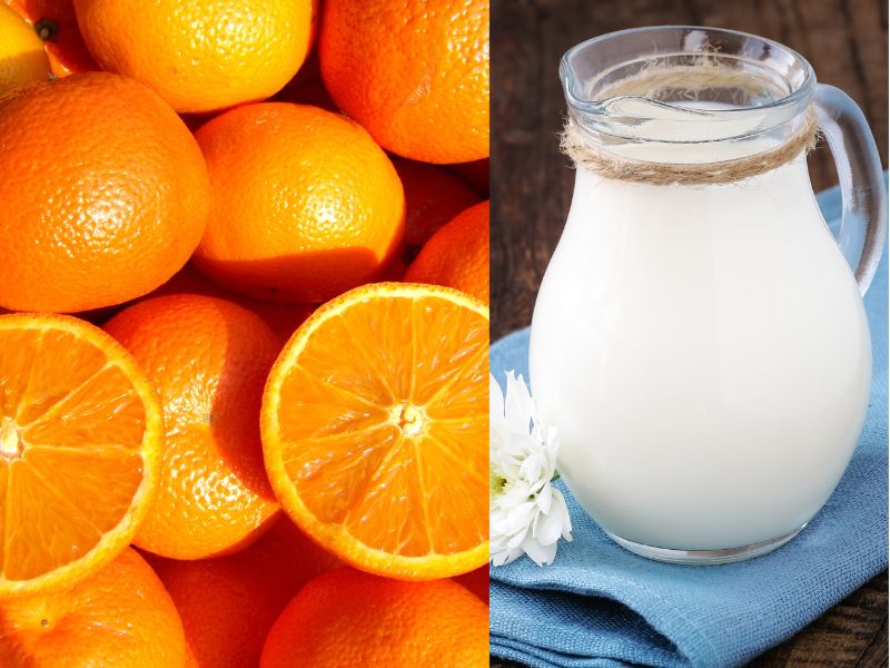 Cam và sữa chua cung cấp nhiều dưỡng chất cực tốt cho làn da