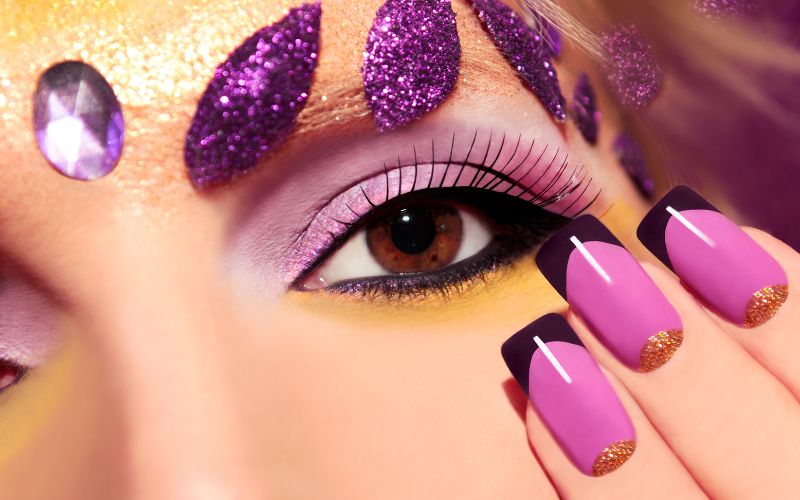 Nail tím hồng toát lên sự nhẹ nhàng, tinh tế cho người sở hữu