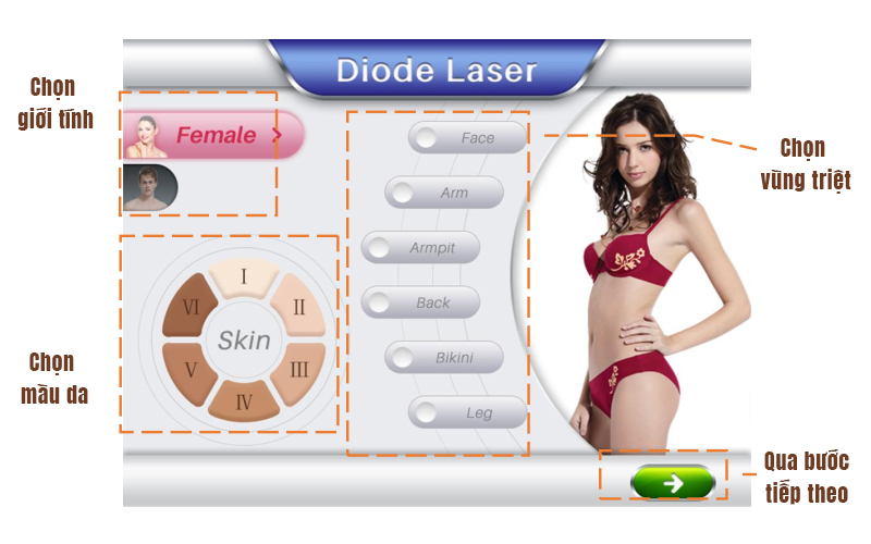 Hướng dẫn sử dụng máy triệt lông Diode Laser DioLaSheer-ICE 1200 Pro 3